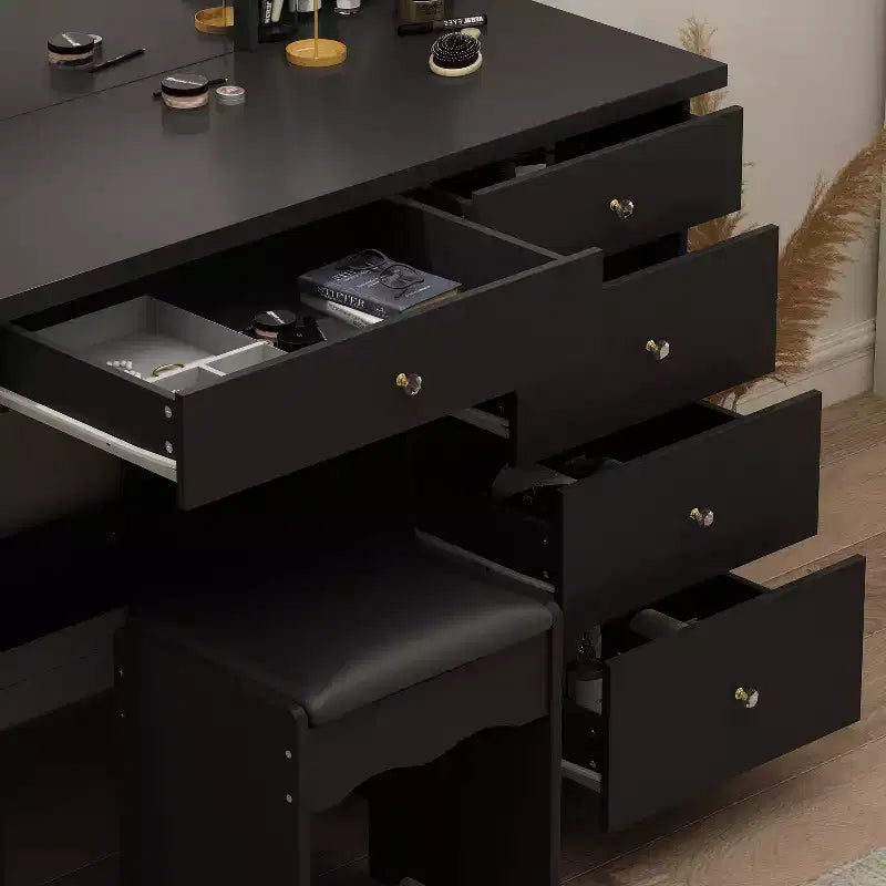 Famapy 39,4W Coiffeuse Miroir avec Tabouret et Tiroirs de Rangement