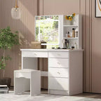 Famapy 39,4W Coiffeuse Miroir avec Tabouret et Tiroirs de Rangement