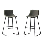 Tabourets de bar à hauteur de comptoir FERPIT en fausse fourrure (lot de 2), tabourets de bar rembourrés avec repose-pieds