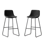 Tabourets de bar à hauteur de comptoir FERPIT en fausse fourrure (lot de 2), tabourets de bar rembourrés avec repose-pieds