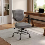 Cole, chaise de bureau en similicuir, 27,12 P x 24,75 L x 36,25-39,37 H, gris