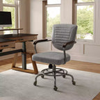 Cole, chaise de bureau en similicuir, 27,12 P x 24,75 L x 36,25-39,37 H, gris