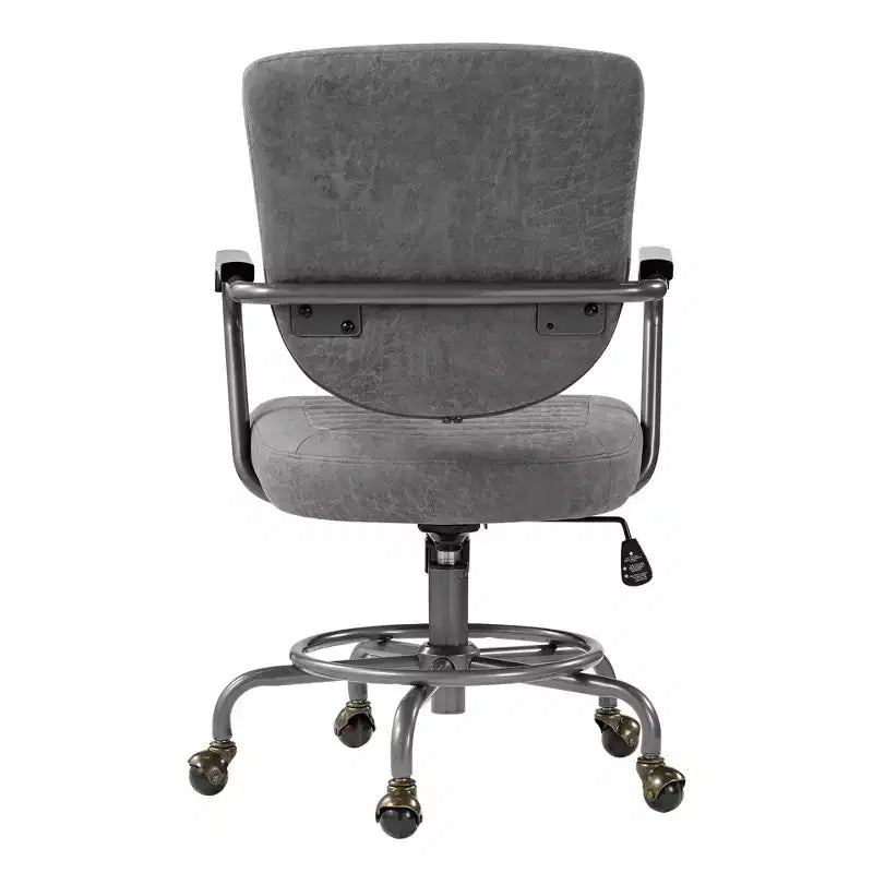 Cole, chaise de bureau en similicuir, 27,12 P x 24,75 L x 36,25-39,37 H, gris