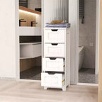 Meuble de rangement pour linge AndMakers, 30 cm L x 30 cm P x 83 cm H, en bois blanc, avec 4 tiroirs