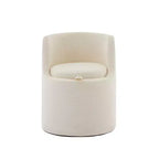 HYLEORY Pouf de maquillage avec rangement, tabouret de vanité rembourré avec dossier pliable, repose-pieds cylindrique moderne pour salon et chambre à coucher
