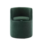 HYLEORY Pouf de maquillage avec rangement, tabouret de vanité rembourré avec dossier pliable, repose-pieds cylindrique moderne pour salon et chambre à coucher