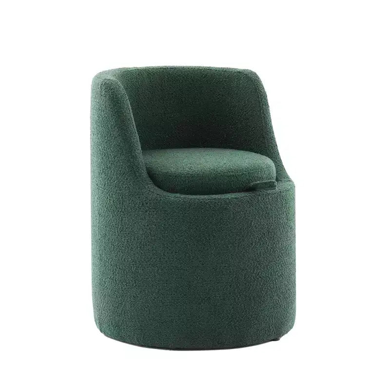 HYLEORY Pouf de maquillage avec rangement, tabouret de vanité rembourré avec dossier pliable, repose-pieds cylindrique moderne pour salon et chambre à coucher
