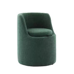 HYLEORY Pouf de maquillage avec rangement, tabouret de vanité rembourré avec dossier pliable, repose-pieds cylindrique moderne pour salon et chambre à coucher