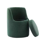 HYLEORY Pouf de maquillage avec rangement, tabouret de vanité rembourré avec dossier pliable, repose-pieds cylindrique moderne pour salon et chambre à coucher
