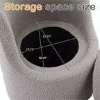 HYLEORY Pouf de maquillage avec rangement, tabouret de vanité rembourré avec dossier pliable, repose-pieds cylindrique moderne pour salon et chambre à coucher