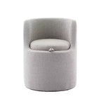 HYLEORY Pouf de maquillage avec rangement, tabouret de vanité rembourré avec dossier pliable, repose-pieds cylindrique moderne pour salon et chambre à coucher