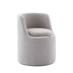 HYLEORY Pouf de maquillage avec rangement, tabouret de vanité rembourré avec dossier pliable, repose-pieds cylindrique moderne pour salon et chambre à coucher