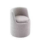 HYLEORY Pouf de maquillage avec rangement, tabouret de vanité rembourré avec dossier pliable, repose-pieds cylindrique moderne pour salon et chambre à coucher