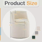 HYLEORY Pouf de maquillage avec rangement, tabouret de vanité rembourré avec dossier pliable, repose-pieds cylindrique moderne pour salon et chambre à coucher