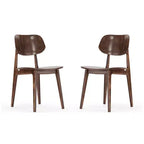 Emma et Oliver, ensemble de 2 chaises de salle à manger en bois massif avec dossiers ovales incurvés