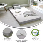Matelas Emma et Oliver Cooling Tri-Fold en mousse à mémoire de forme en boîte avec base en mousse de soutien et housse lavable