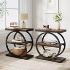 Ensemble de 2 tables d'appoint Lantine, tables de chevet avec 3 étagères