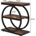 Ensemble de 2 tables d'appoint Lantine, tables de chevet avec 3 étagères