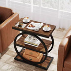 Ensemble de 2 tables d'appoint Lantine, tables de chevet avec 3 étagères