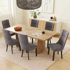 Lot de 2/4 chaises de salle à manger Costway avec dossier haut touffeté, pieds en bois d'hévéa, style moderne