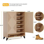 Meuble de rangement pour chaussures à 6 niveaux avec portes, étagère à chaussures en bois avec étagère réglable