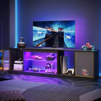 Meuble TV Bestier LED pour téléviseurs jusqu'à 75 pouces, meuble de divertissement avec tiroir et étagères de rangement
