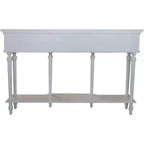 Kings Grand Furniture - Table console de canapé Narod avec tiroirs de rangement et étagère pour entrée, Blanc