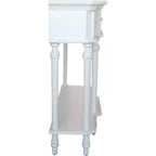 Kings Grand Furniture - Table console de canapé Narod avec tiroirs de rangement et étagère pour entrée, Blanc