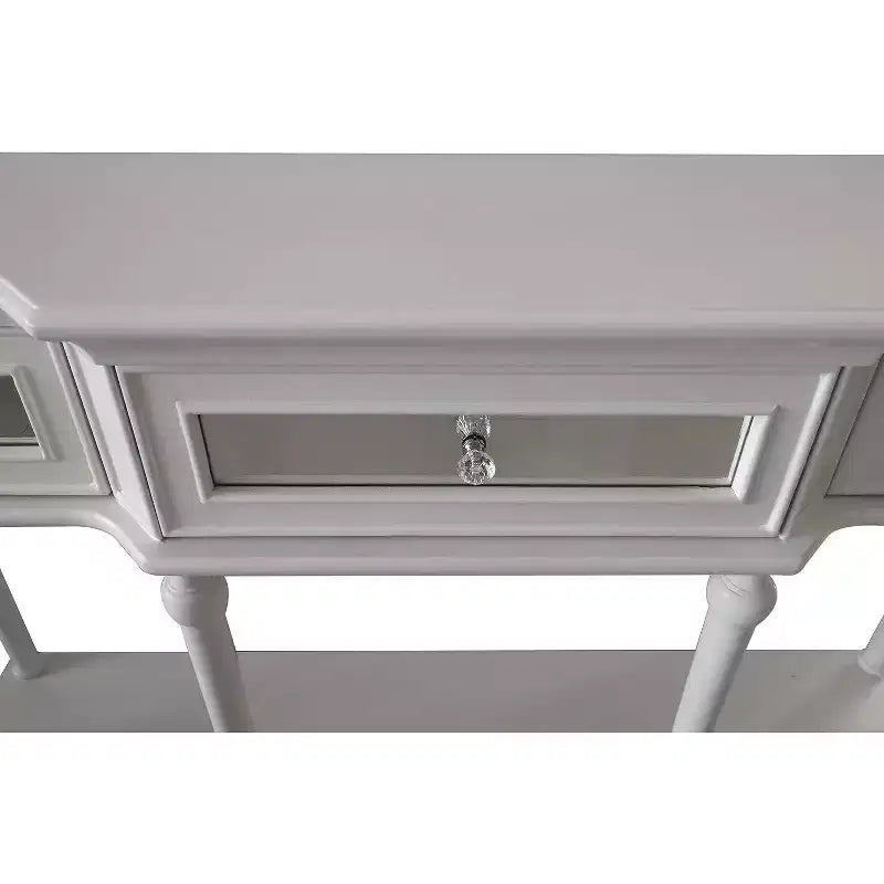 Kings Grand Furniture - Table console de canapé Narod avec tiroirs de rangement et étagère pour entrée, Blanc