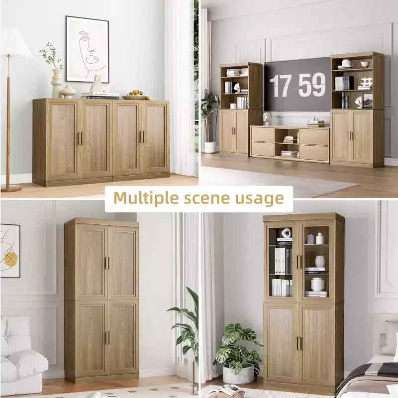Armoire de rangement d'appoint Dovelina Gershwin - Organisateur polyvalent avec étagères réglables et gestion des câbles