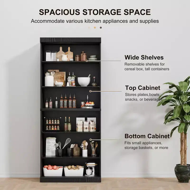 Armoire de rangement d'appoint Dovelina Gershwin - Organisateur polyvalent avec étagères réglables et gestion des câbles