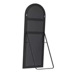 PexFix Grand miroir mural ou sur pied en bois arqué noir de 23 po L x 67 po H