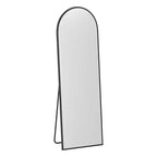 PexFix Grand miroir mural ou sur pied en bois arqué noir de 23 po L x 67 po H