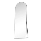 PexFix Grand miroir mural ou sur pied en bois arqué noir de 23 po L x 67 po H