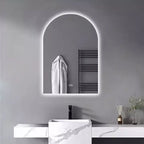 Miroir de vanité de salle de bain PexFix Arch sans cadre à LED anti-buée et intensité réglable