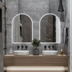 Miroir de vanité de salle de bain PexFix Arch sans cadre à LED anti-buée et intensité réglable