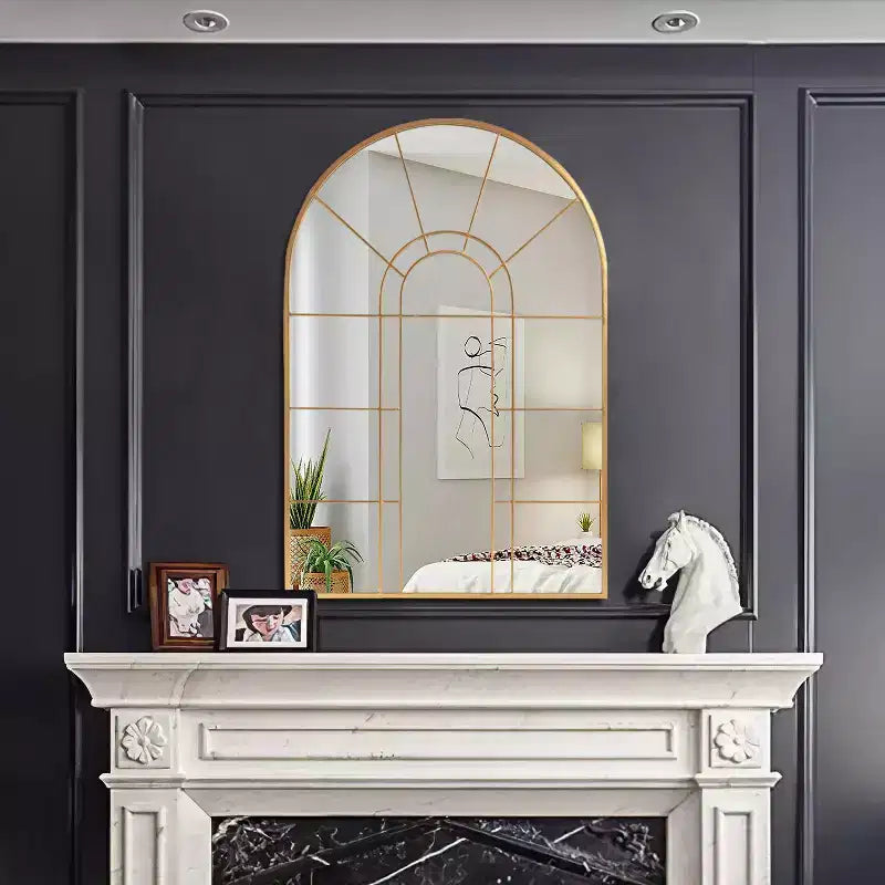 PexFix Miroir mural cintrée avec cadre en métal