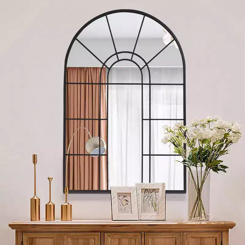 PexFix Miroir mural cintrée avec cadre en métal