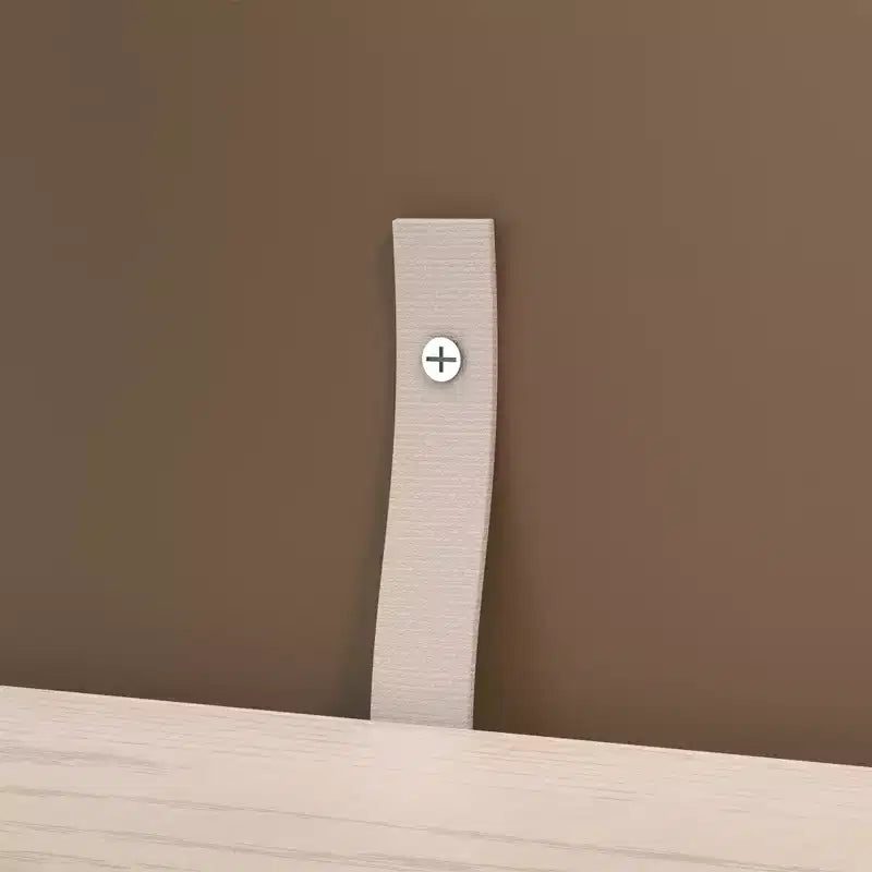 Commode horizontale Hitow à 6 tiroirs avec grain de bois et poignées noires pour le rangement du salon