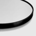 PexFix 64x21 Miroir sur Pied Pleine Longueur avec Cadre Fin en Alliage d'Aluminium, Angle Droit et Arc, Verre HD, Décor Moderne pour Chambre, Salon, Entrée, Noir