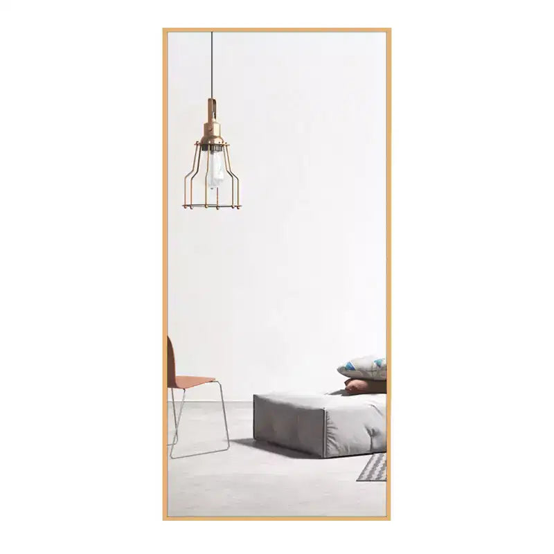 PexFix 71x34 Miroir pleine longueur rectangulaire à angle droit en aluminium à bord fin - Sans support