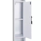 Meuble Colonne Salle de Bain Haute VECELO, Meuble de Rangement Étroit et Mince, Colonne de Linge avec 2 Portes et 1 Tiroir, Meuble Bas avec Étagères Réglables, Blanc