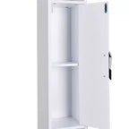 Meuble Colonne Salle de Bain Haute VECELO, Meuble de Rangement Étroit et Mince, Colonne de Linge avec 2 Portes et 1 Tiroir, Meuble Bas avec Étagères Réglables, Blanc