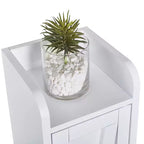 Meuble Colonne Salle de Bain Haute VECELO, Meuble de Rangement Étroit et Mince, Colonne de Linge avec 2 Portes et 1 Tiroir, Meuble Bas avec Étagères Réglables, Blanc