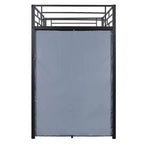 Lit mezzanine en métal double/double avec bureau, étagères, prise de courant, lumière LED et armoire, noir/blanc - ModernLuxe