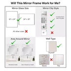 Amanti Art Kit d'encadrement de miroir de salle de bain – Cadre autocollant entièrement assemblé – Miroir NON inclus – Cadre Bark Rustic Char