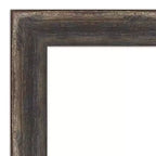 Amanti Art Kit d'encadrement de miroir de salle de bain – Cadre autocollant entièrement assemblé – Miroir NON inclus – Cadre Bark Rustic Char