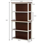 LuxenHome Étagère à 4 niveaux 151,1 cm H x 79,7 cm l, en bois manufacturé couleur cerisier et blanc, marron
