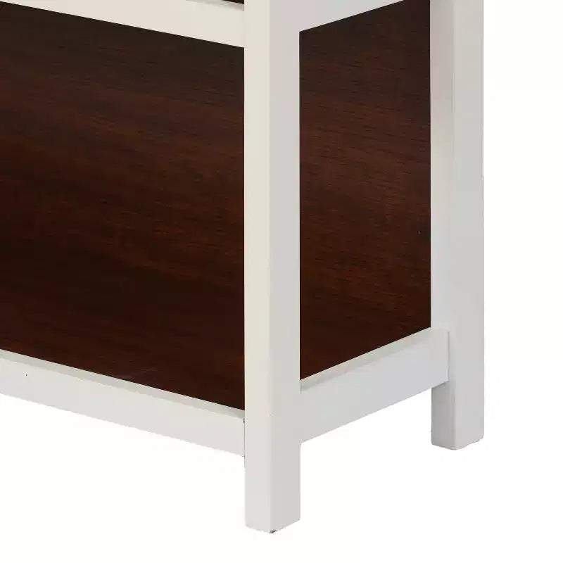 LuxenHome Étagère à 4 niveaux 151,1 cm H x 79,7 cm l, en bois manufacturé couleur cerisier et blanc, marron