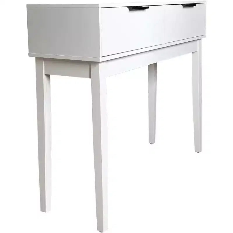 Kings Brand Furniture - Console Table en Bois Blanc Atmore avec 2 Tiroirs de Rangement pour Entrée, Couloir, Salon, Derrière le Canapé
